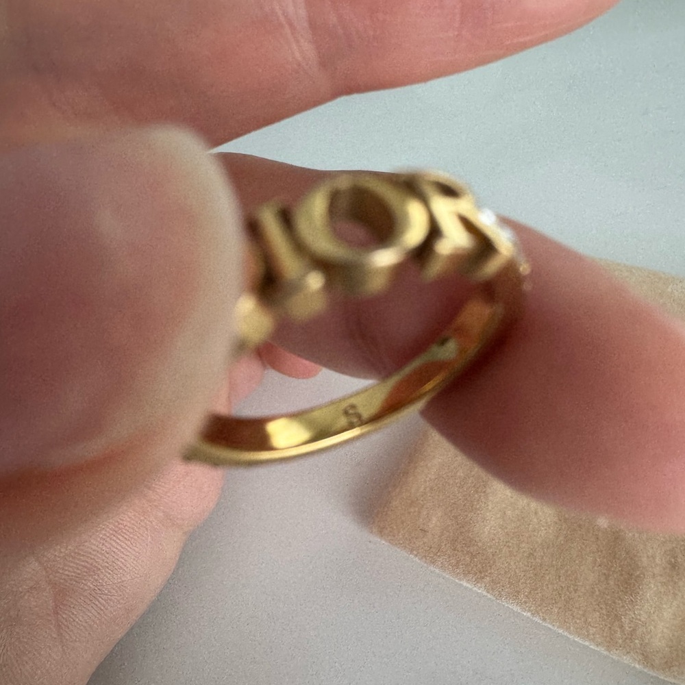 Dior Gold Textured Band Ring